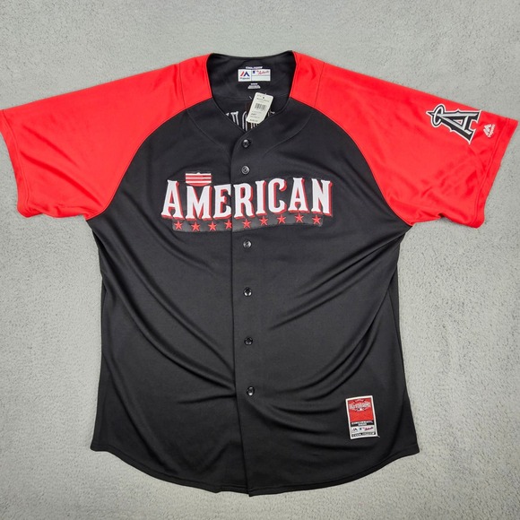 Majestic Other - Majestic Mike Trout Jersey Mens 52 Black 2015 MLB All Star Game Angels Cool Base